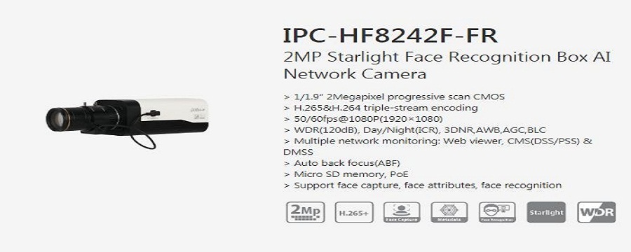 Hf8242f Fr Dahua Facial Recognition Camera Dahua IPC-HF71242F-Z-X